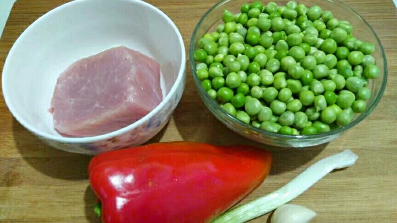 厨房挑战+荤菜+烂肉豌豆(肉末豌豆),所有食材如上图
