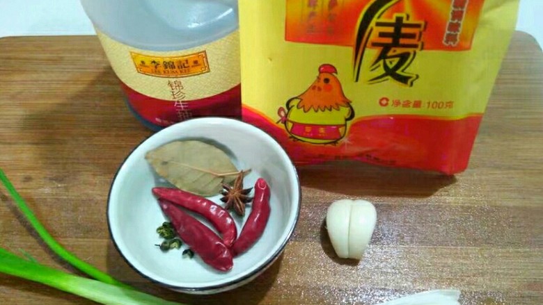 厨房挑战+素菜+素烧冬瓜,所有作料如上图