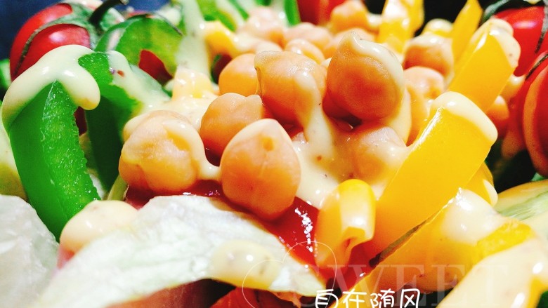 糖尿病菜谱~鹰嘴豆蔬菜沙拉,健康美味的鹰嘴豆沙拉就做好啦😋