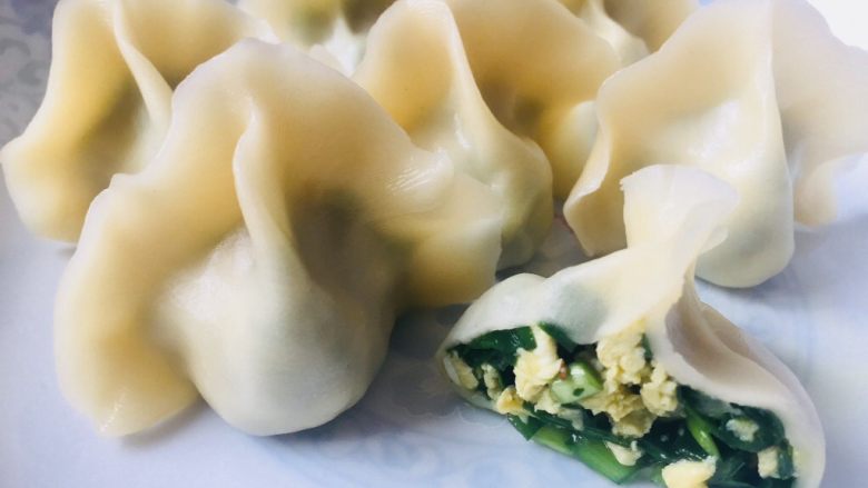 韭菜鸡蛋饺子,效果还行吧