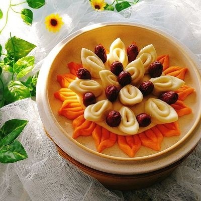 一锅出&枣花馍+红薯枸杞粥
,成品图