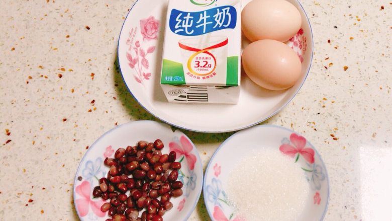 蜜豆双皮奶,所以食材准备好,简单快手