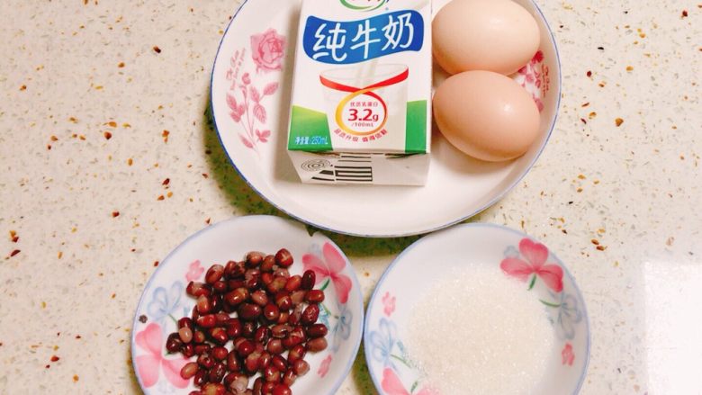 蜜豆双皮奶,所以食材准备好，简单快手