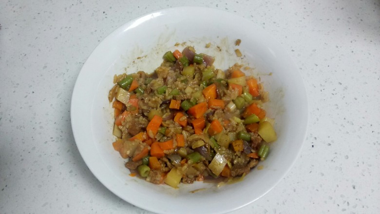 羊肉、蔬菜蒸米