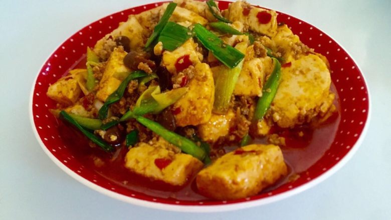 挑战厨房+荤菜+肉末豆腐,成品图