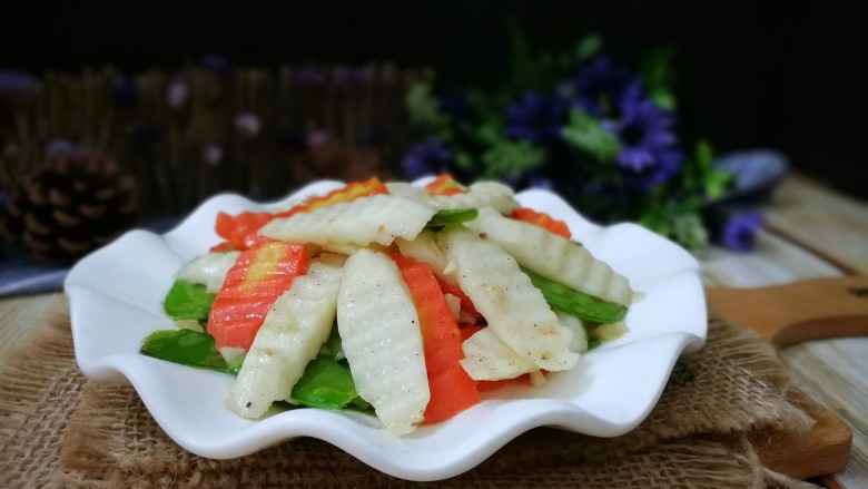 时令营养炒三蔬,营养美味又好吃的炒三蔬;