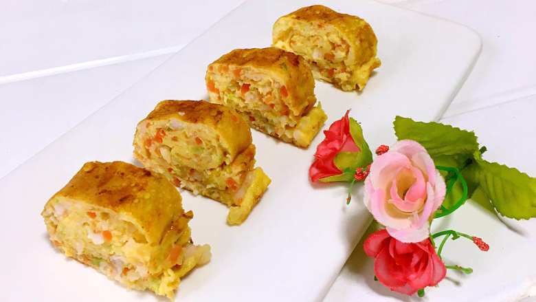 宝宝辅食之虾仁蔬菜厚蛋烧