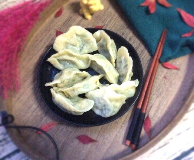 韭菜鸡蛋饺子,好香哦，开饭了