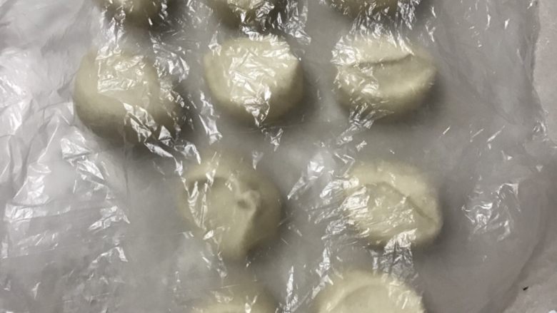鲜肉包子,用塑料括板切成大约45克左右一个面团,也可以用称称一下。