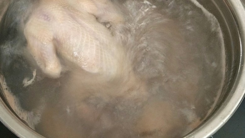 滋补乳鸽汤,把鸽子放入热水锅里焯水,捞出冲洗干净