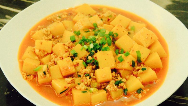 肉末米豆腐,装盘,汤汁,拌饭超好吃的