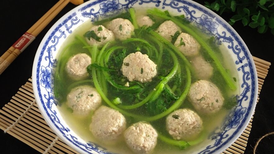肉丸茼蒿汤