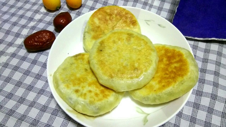 发面豆沙饼,成品