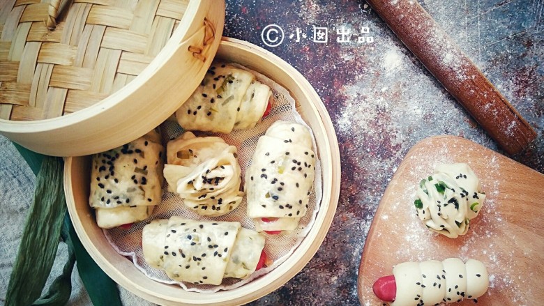 香肠卷&花卷,成品。