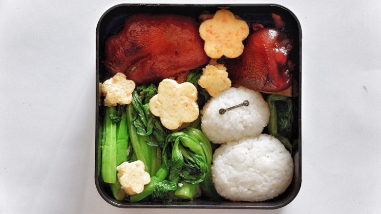 卡通大白饭团便当盒,往下看,交你们做配菜