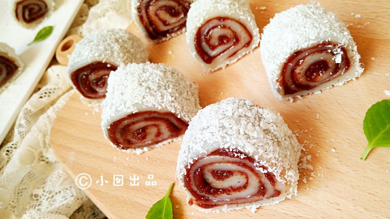椰蓉奶香驴打滚,成品。