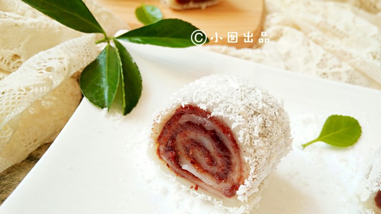 椰蓉奶香驴打滚,成品。
