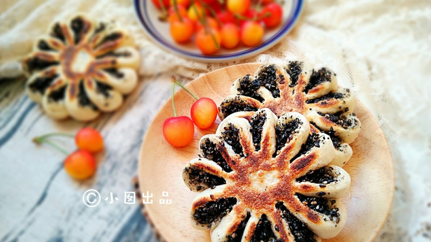 做饼+芝麻糖奶香菊花饼――这样的能量早餐敲好吃