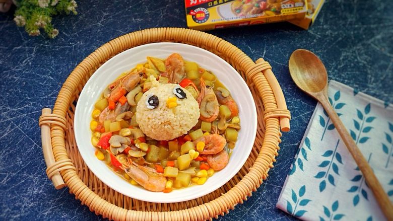 小鸡海鲜咖喱饭
