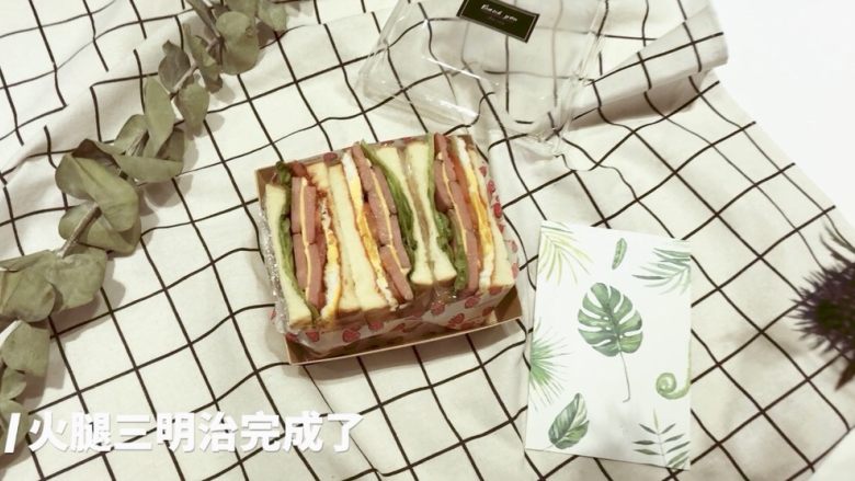经典火腿三明治,成品图!