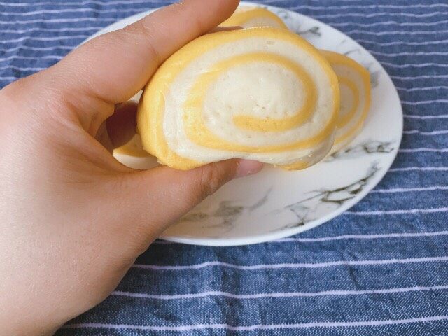 双色馒头（自发粉）,捏完之后可以恢复原状