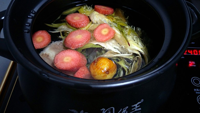 霸王花猪骨汤🐷,材料都放锅里加水!