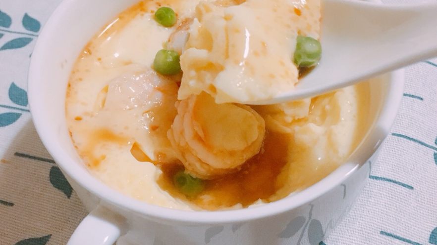 日本豆腐鲜虾蒸蛋