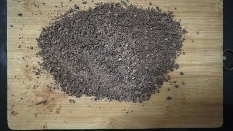 巧克力爆浆恐龙蛋,巧克力切碎,放入打蛋盆备用(实在不耐烦切就装在袋子里用擀面杖或者锤子敲碎)