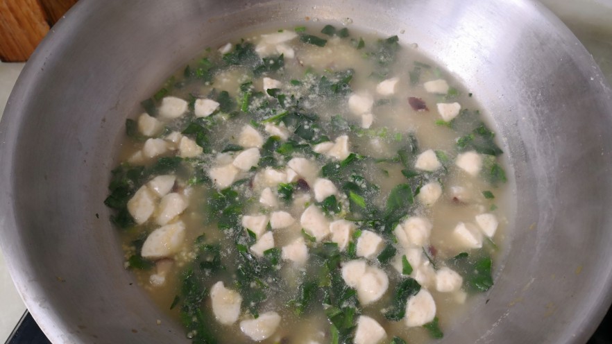 菠菜鸡肉粥
