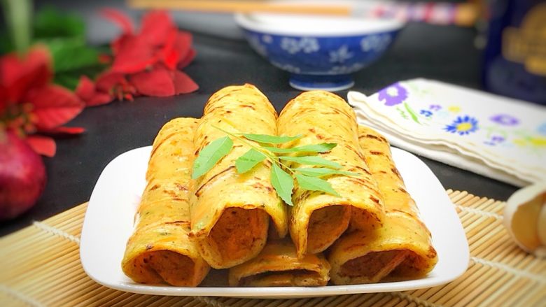 做饼+黑胡椒胡萝卜煎饼,充足的营养,满足一天的消耗。