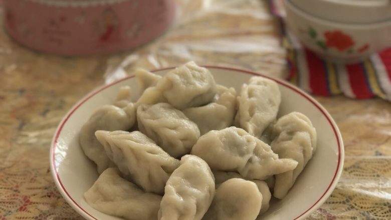 麦穗芹菜馅肉水饺,开吃