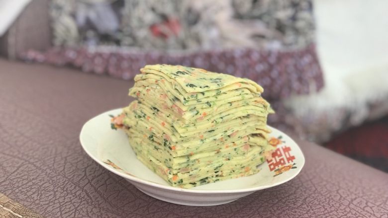 豪华版鸡蛋饼,颜色好看吧?