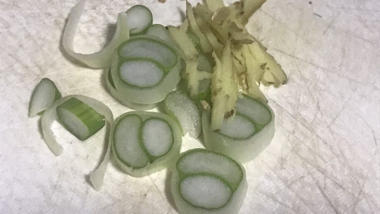 老爸的独家芹菜炒牛肉,姜切丝,葱切粒