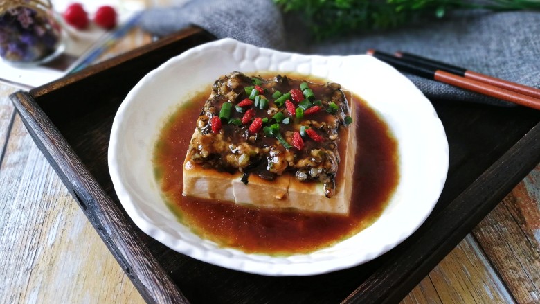 橄榄肉末蒸豆腐