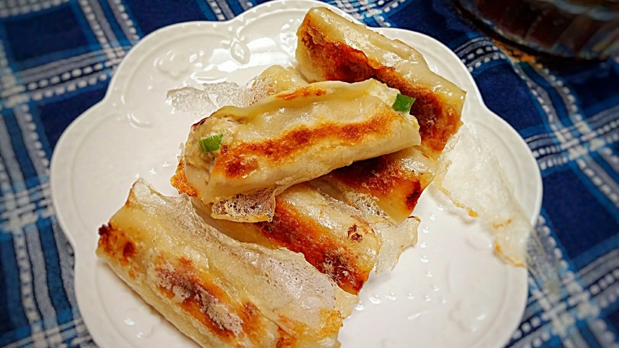 蕾丝三面煎锅贴（鸡蓉香菇馅）