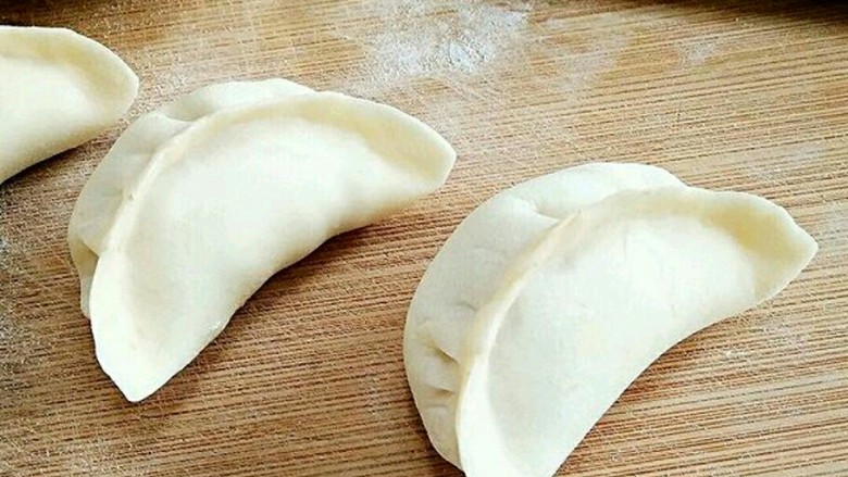 素饺子,这是我包的饺子,皮薄馅大。