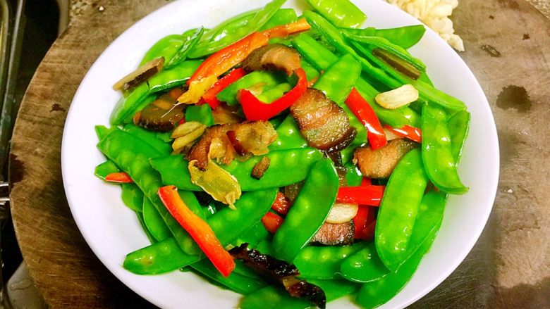 小清新&烟火气➕荷兰豆清炒酱油肉,成品