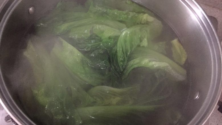 水煮肉片,汤锅水烧开，放一勺油和适量盐
烫熟生菜