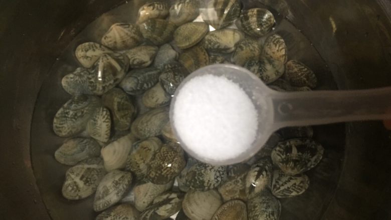 春季养肝护胃三宝鲜汤,买回来的文蛤用刷子反复清洗外壳至水清澈,再加入一勺盐泡,中途需换盐水两次