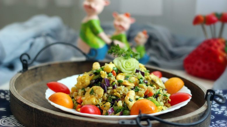 什锦咖喱虾仁蛋炒饭(砂锅版),喜欢不