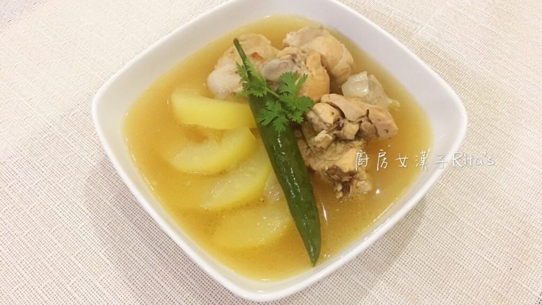 青木瓜鸡汤 菲律宾Tinola,清爽香甜的青木瓜汤完成～