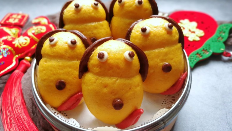 大黄狗豆沙包,成品图！