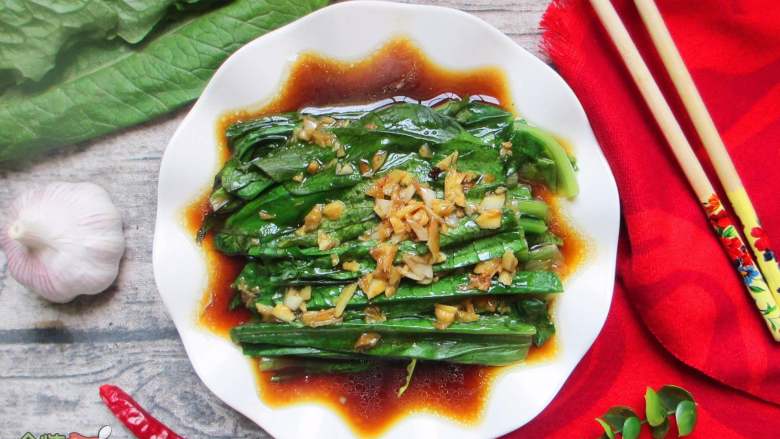 白灼油麦菜,简单好做,爽脆可口