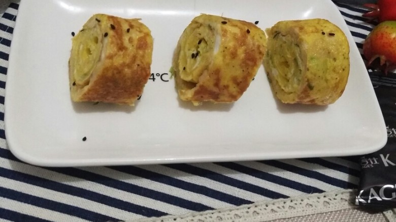 超简单的火腿厚蛋烧,成品。