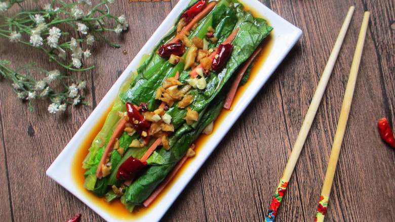 凉拌火腿油麦菜,大家试试看