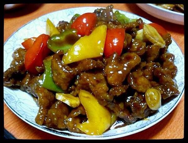 甜椒溜肉片
