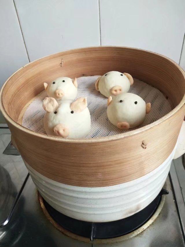 可爱猪小馒头,还有这样的一笼,其实都好可爱
