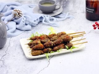 孜然烤鸡心串