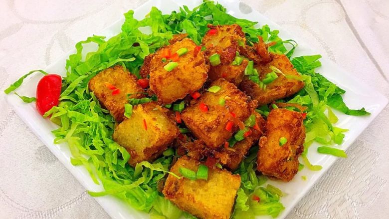 广式腊味萝卜糕,煎着吃,美味!