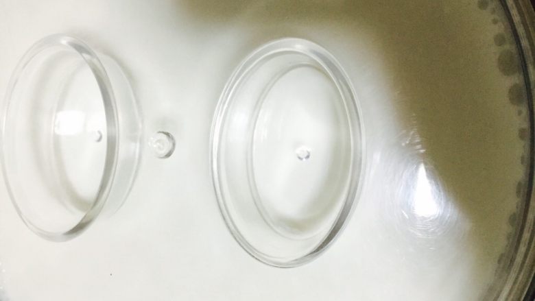 自制酸奶,将搅拌好的液体送入酸奶机,先盖上内盖